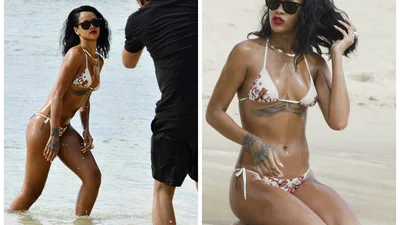 Рианна устроила фотосессию в бикини на Барбадосе