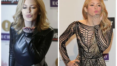 Горячие блондинки: Шакира и Кайли Миноуг зажгли на Echo Awards 2014