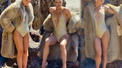 Ванесса Паради откровенно позирует на пляже в Малибу