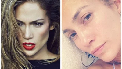 44-летняя Дженнифер Лопес показала лицо без макияжа