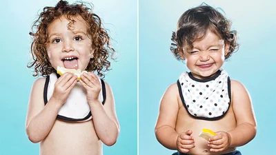 Кисло не по-детски: малыши впервые пробуют лимон