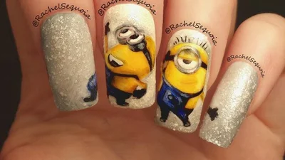 Банана: прикольный маникюр с миньонами