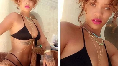 Рианна по-полной демонстрирует свои формы в бикини