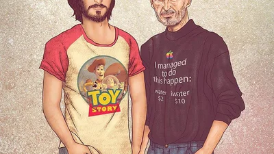 Забавные иллюстрации звезд в молодости и сейчас