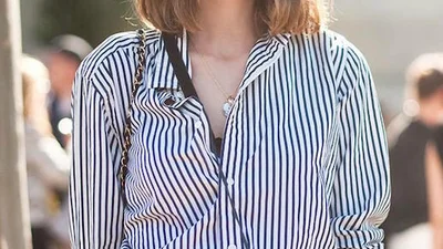 Деловая колбаса: модные наряды с полосатой рубашкой