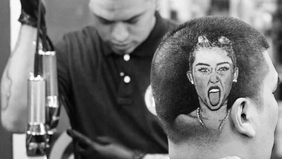 Оригинально: парикмахер создает портреты звезд на головах
