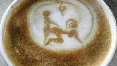 Оригінально: шалено вульгарні та сексуальні малюнки на каві