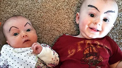 Діти в тренді: малюки з намальованими бровами