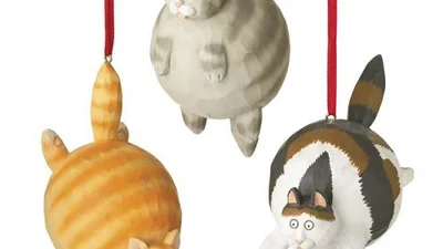 Яркие и смешные украшения на елку для любителей котов