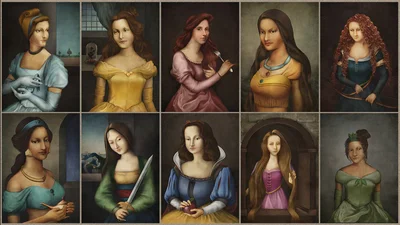 Как бы выглядели принцессы Диснея в эпоху Ренессанса