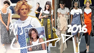 Зірковий тренд з 90-их: сукня-комбінація поверх футболки