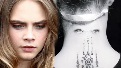 Кара Делевінь шокувала новим гіпнотичним татуюванням