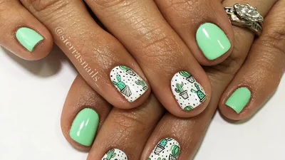 Нігті з кактусами - новий стильний тренд