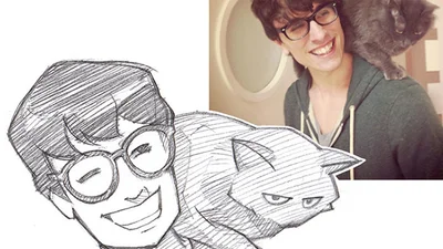 Художник перетворює людей та їх улюбленців на мультики