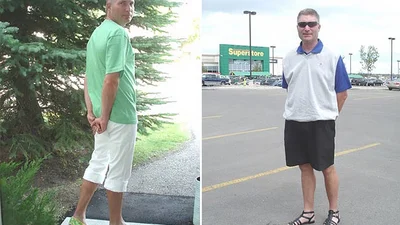 Нічого особливого, просто цей чоловік носить лише жіноче взуття