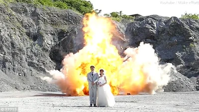 Божевільна японська пара влаштувала вибух для крутих весільних фото