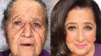 Шокирующее: визажист сделала бабушку моложе на 20 лет с помощью макияжа