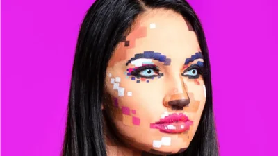 Пиксельный макияж - смелая новинка, которая идеально подойдет для Хэллоуина