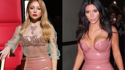 Неожиданно: Тина Кароль и Ким Кардашьян одели одинаковые платья