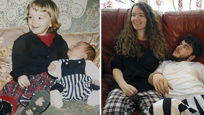 Брат и сестра воссоздали свои детские фото - это самое милое, что вы сегодня видели