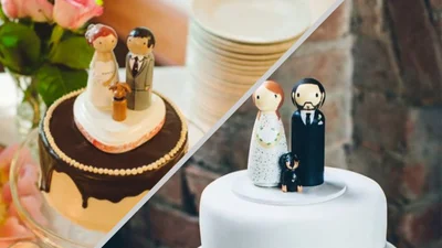 Пушистые и сладкие: свадебные торты, на которых собаки полноправные члены праздника