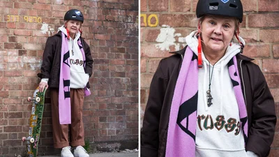 Классная 64-летняя бабушка катается на скейте и выглядит круче, чем ты