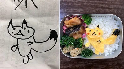 Люблячий татко перетворює малюнки доньки у прикольну їжу