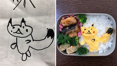 Люблячий татко перетворює малюнки доньки у прикольну їжу