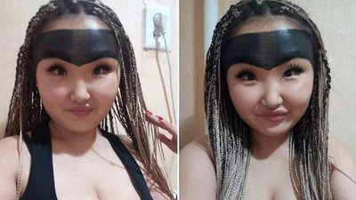 Девушка стала известной благодаря своим бровям - они у нее закрывают пол-лица