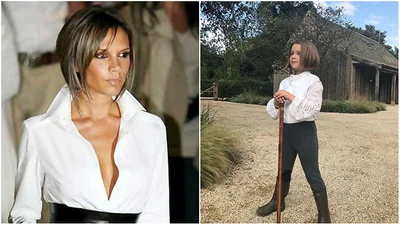 Мини-копия: крохе Харпер Бекхэм сделали легендарную стрижку ее звездной мамы