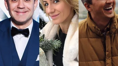 Як Леся Нікітюк, Микола Тищенко та Олександр Педан тішаться першому снігу в Києві