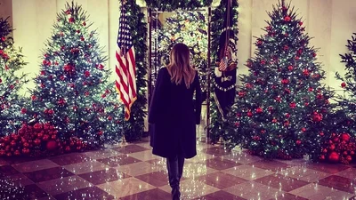 Мелания Трамп постаралась: помпезный праздничный декор Белого дома