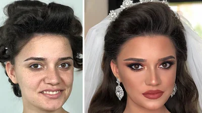 Потрясающие фото, как макияж меняет девушек с недостатками на красивых невест