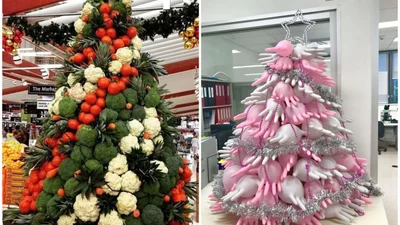 Работники различных сфер доказали, что красивую елку можно сделать из чего угодно