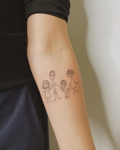 Жена Александра Педана сделала новое тату, и это портрет их семьи - фото 494841