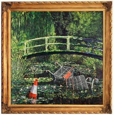 Картину Бэнкси, нарисованную в стиле Моне, продали за бешеные деньги - фото 494984