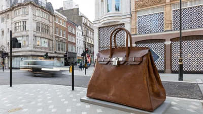 В Лондоне установили гигантскую скульптуру в виде сумки - у нее серьезное значение