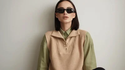 В'язана жилетка, як зі шкільних років - сім образів від українських блогерів