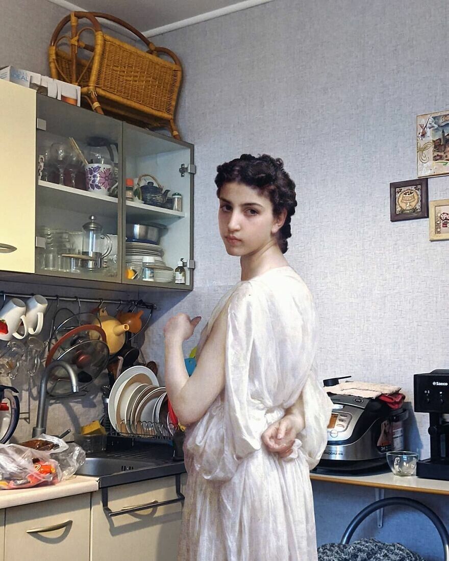 Возрождение по-нашему: художник соединил известные картины и локации, знакомые каждому - 497494 Возрождение по-нашему: художник соединил известные картины и локации, знакомые каждому - фото 497494