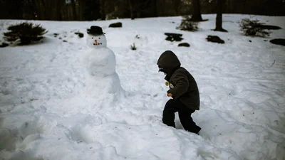Розучилися ліпити: в мережі з'являються смішні фото київських сніговиків