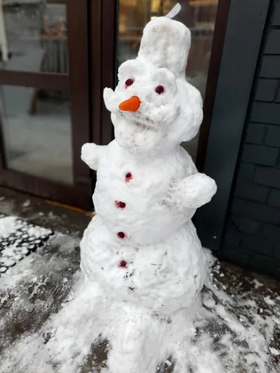 Разучились лепить: в сети появляются смешные фото киевских снеговиков - фото 501534