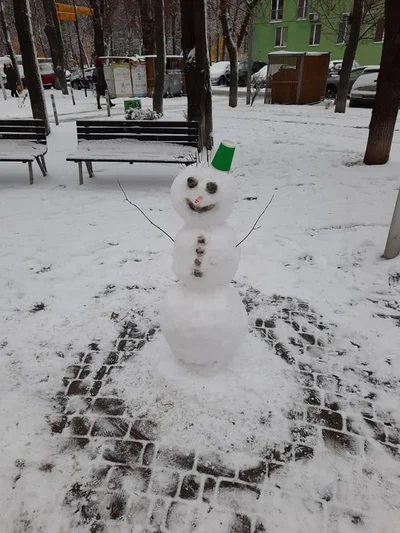 Разучились лепить: в сети появляются смешные фото киевских снеговиков - фото 501536