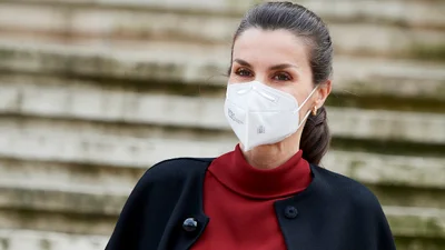 Глубокий разрез платья случайно обнажил стройную ножку королевы Испании