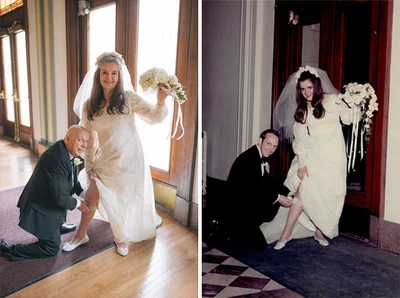 Супруги воссоздали свой свадебный фотосет через 50 лет, и эти кадры наполнены любовью - фото 510234