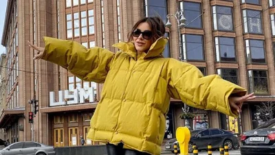 Ани Лорак в "лимонном" луке прогулялась по Крещатику