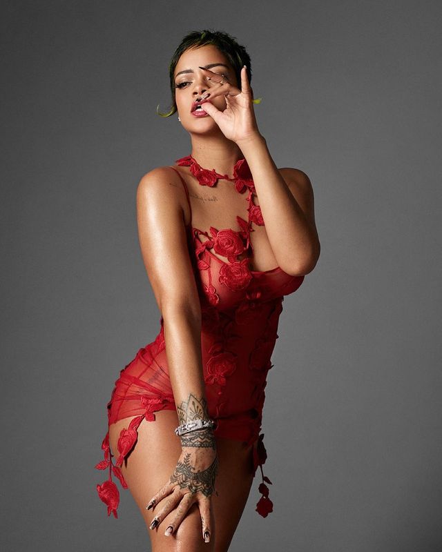 Рианна украсила обложку Vogue в прозрачном платье, что обнажило ее грудь - фото 516562