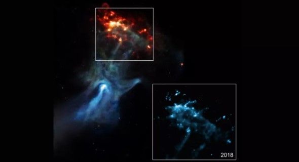У NASA показали вибух зірки, який нагадує гігантську руку - фото 518075