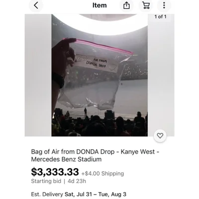 Ідеальний бізнес: фанат продає повітря з концерту Каньє Веста за 10 тисяч доларів - фото 520050