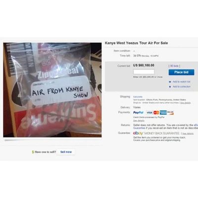 Ідеальний бізнес: фанат продає повітря з концерту Каньє Веста за 10 тисяч доларів - фото 520051