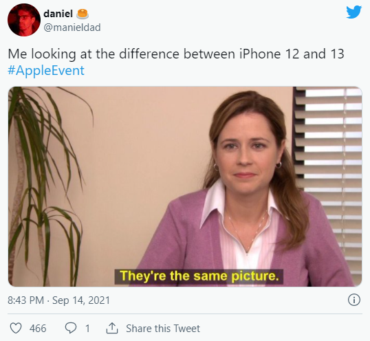 Сеть встретила презентацию iPhone 13 традиционными и шикарными мемами - 524403 Сеть встретила презентацию iPhone 13 традиционными и шикарными мемами - фото 524403